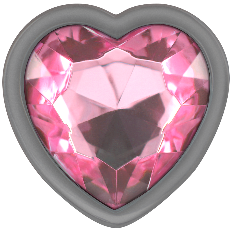 Intense - plug anal metal aluminio corazón rosa talla l