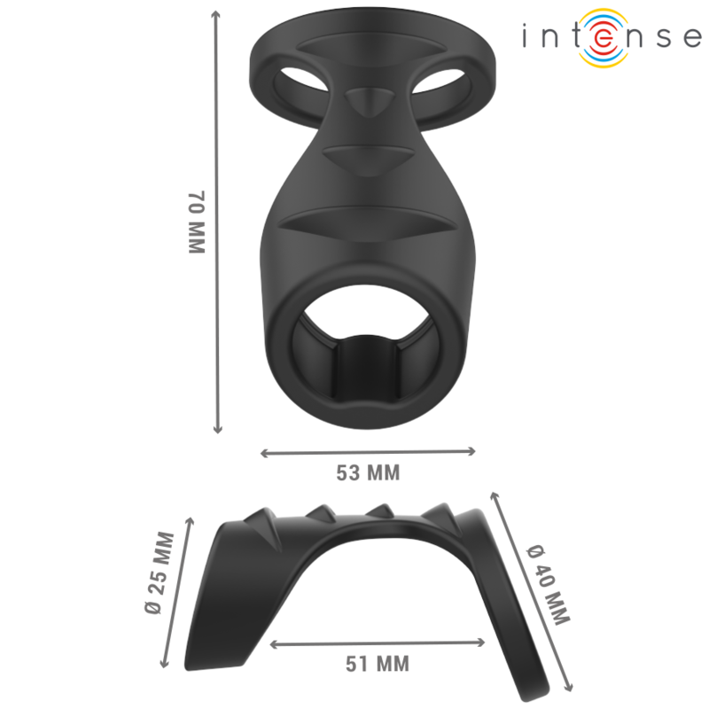 Intense - theo anillo doble para pene silicona negro modelo