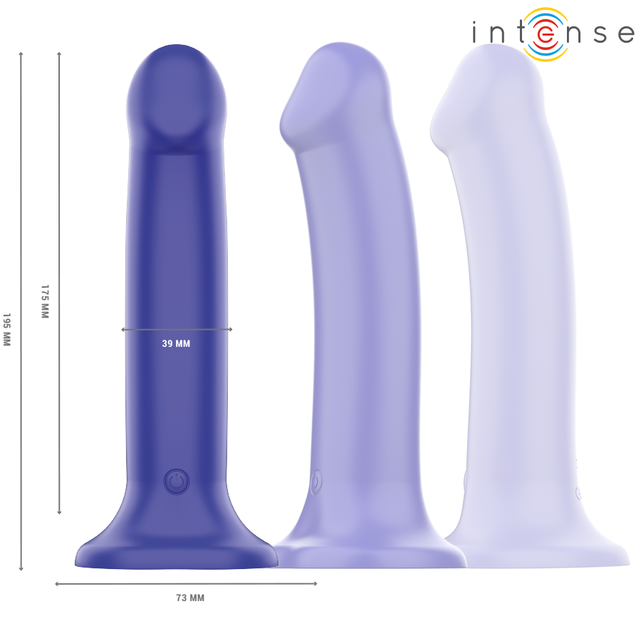 Intense - victoria vibrador con ventosa 10 vibraciones azul