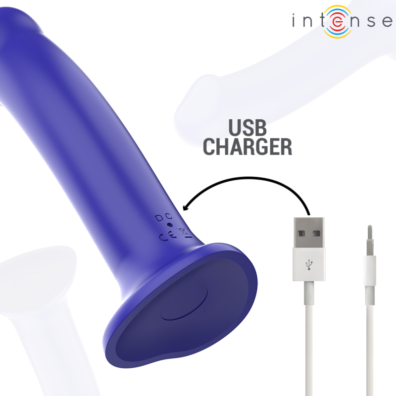 Intense - victoria vibrador con ventosa 10 vibraciones azul