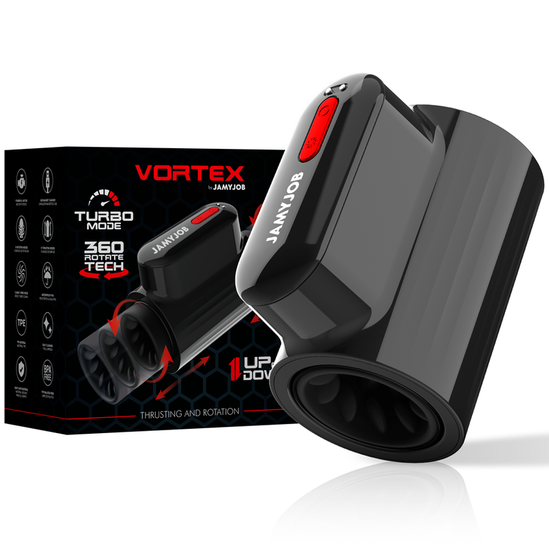 Jamyjob - vortex masturbador turbo con empuje y rotación