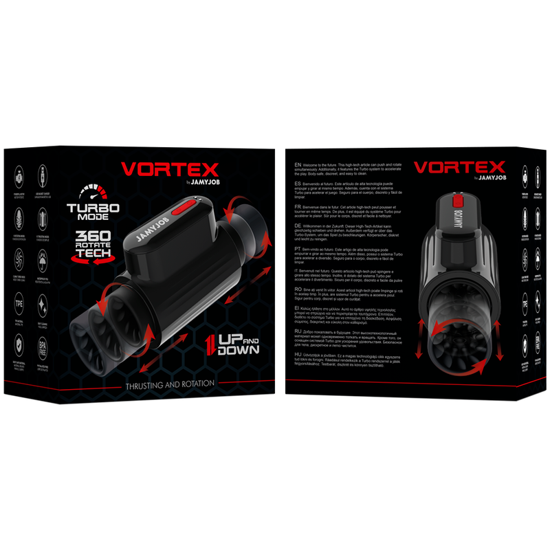 Jamyjob - vortex masturbador turbo con empuje y rotación
