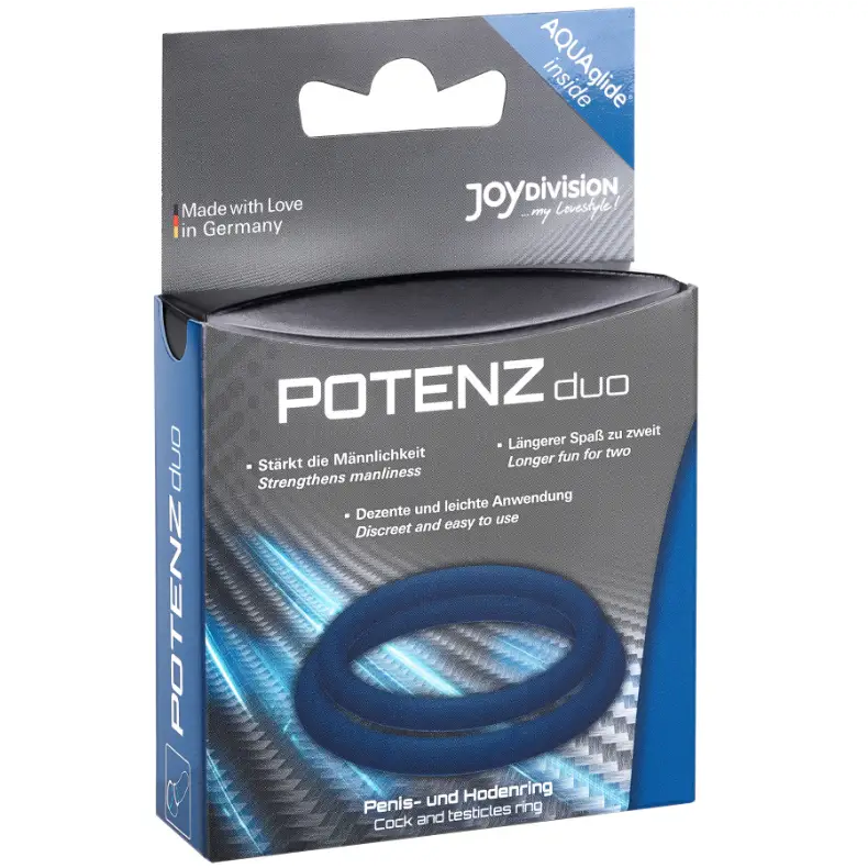Joydivision potenzduo - anillos para pene azul - m