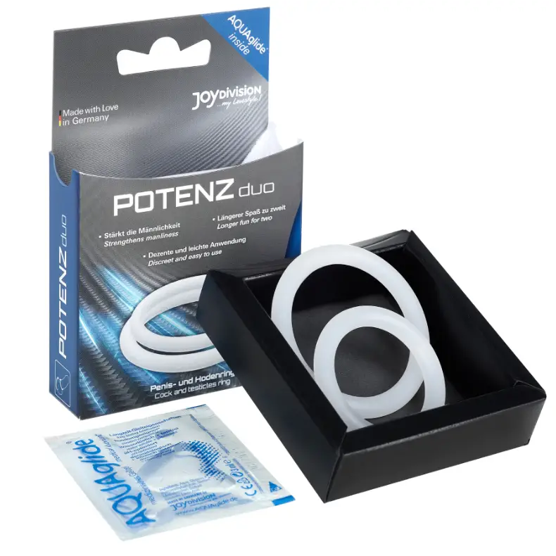 Joydivision potenzduo - anillos para pene blanco - m