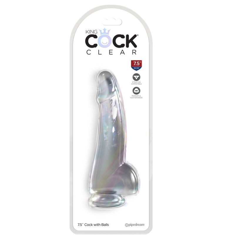 King cock - clear dildo con testículos 15.2 cm transparente