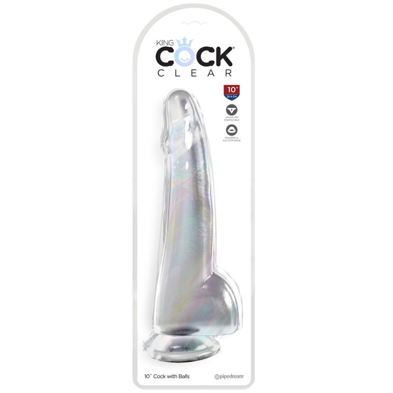 King cock - clear dildo con testículos 19 cm transparente