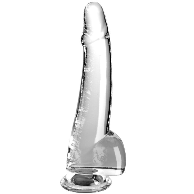 King cock - clear dildo con testículos 19 cm transparente