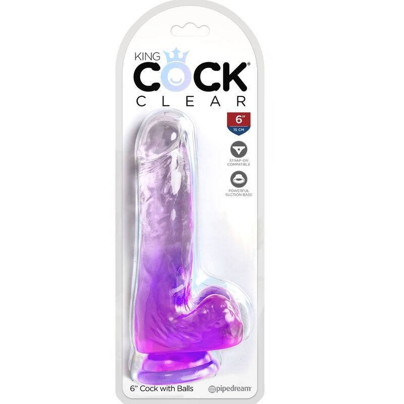 King cock - clear pene realístico con testículos 13.5 cm