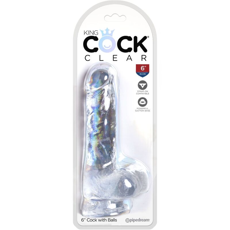 King cock - clear pene realístico con testículos 13.5 cm