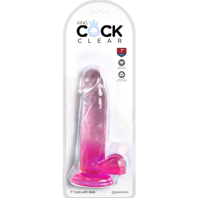 King cock - clear pene realístico con testículos 15.2 cm