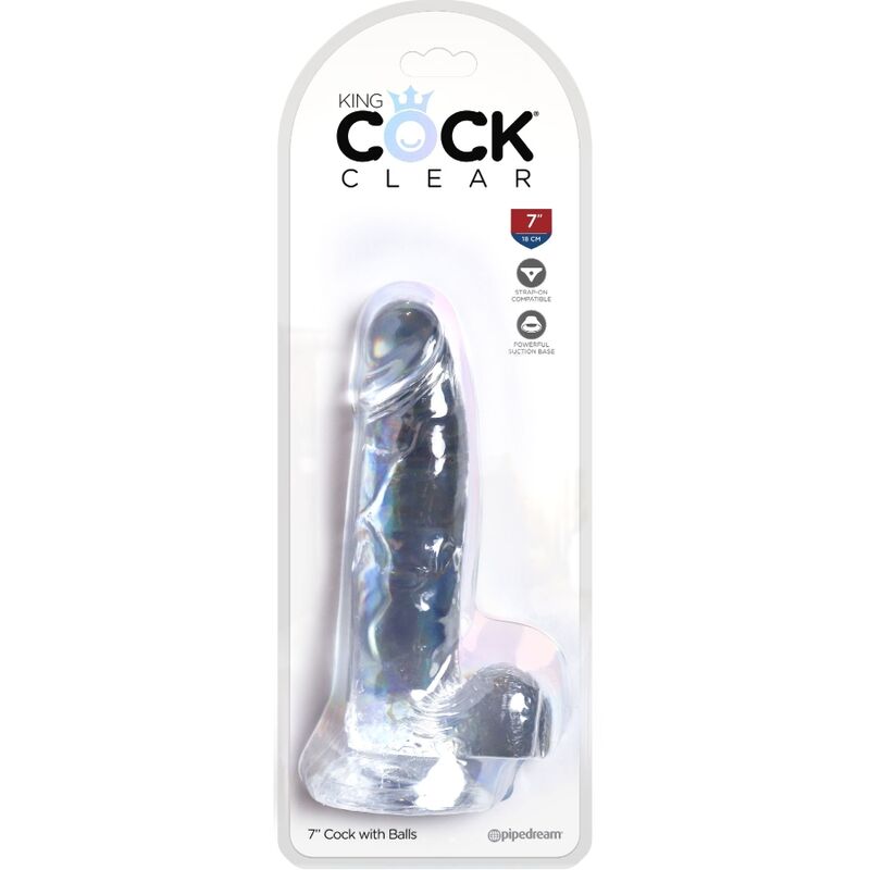 King cock - clear pene realístico con testículos 15.2 cm