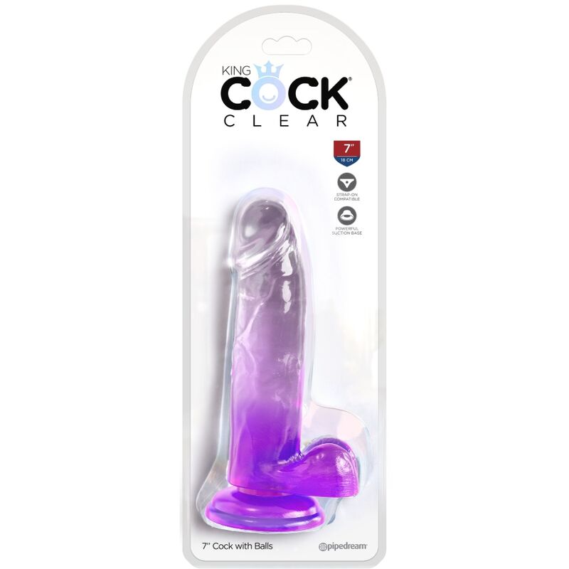 King cock - clear pene realístico con testículos 15.2 cm