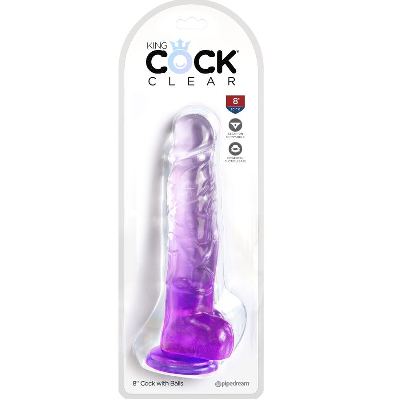 King cock - clear pene realístico con testículos 16.5 cm