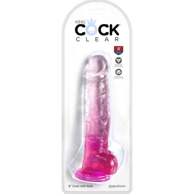 King cock - clear pene realístico con testículos 16.5 cm