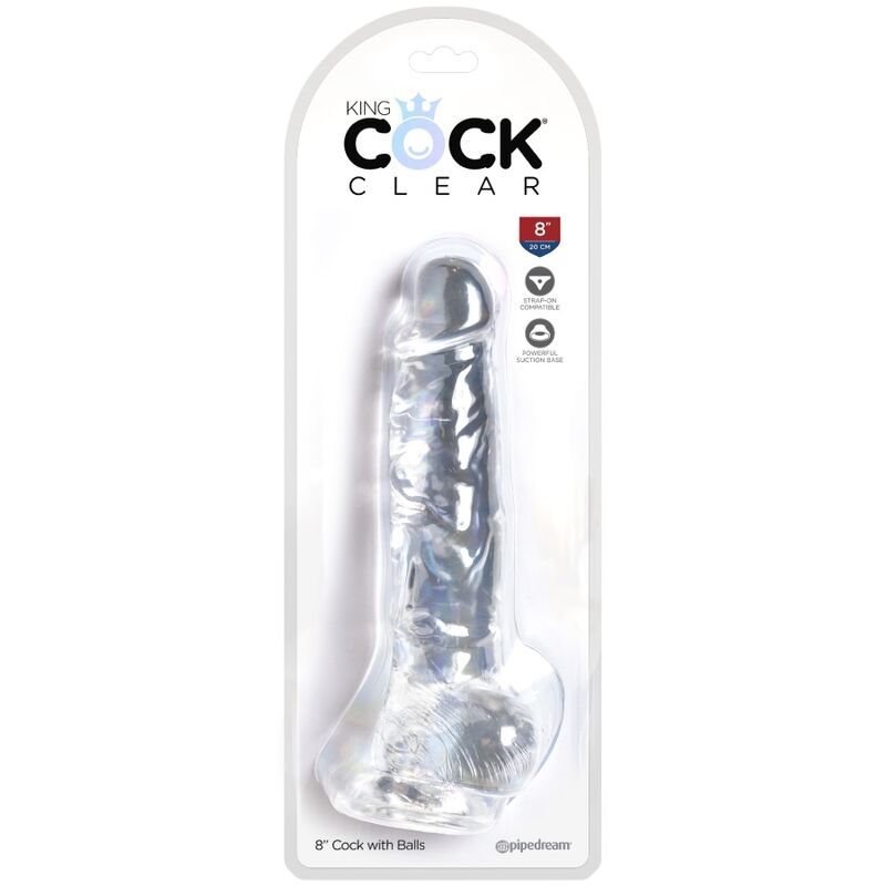 King cock - clear pene realístico con testículos 16.5 cm