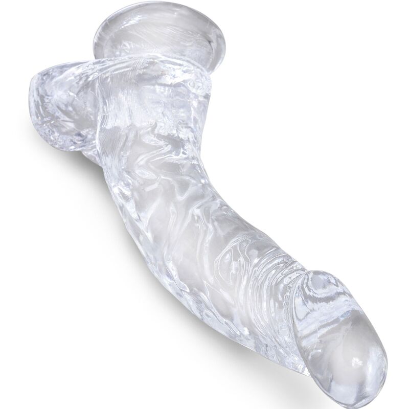 King cock - clear pene realístico curvado con testículos