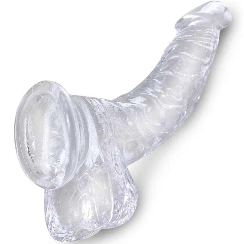 King cock - clear pene realístico curvado con testículos