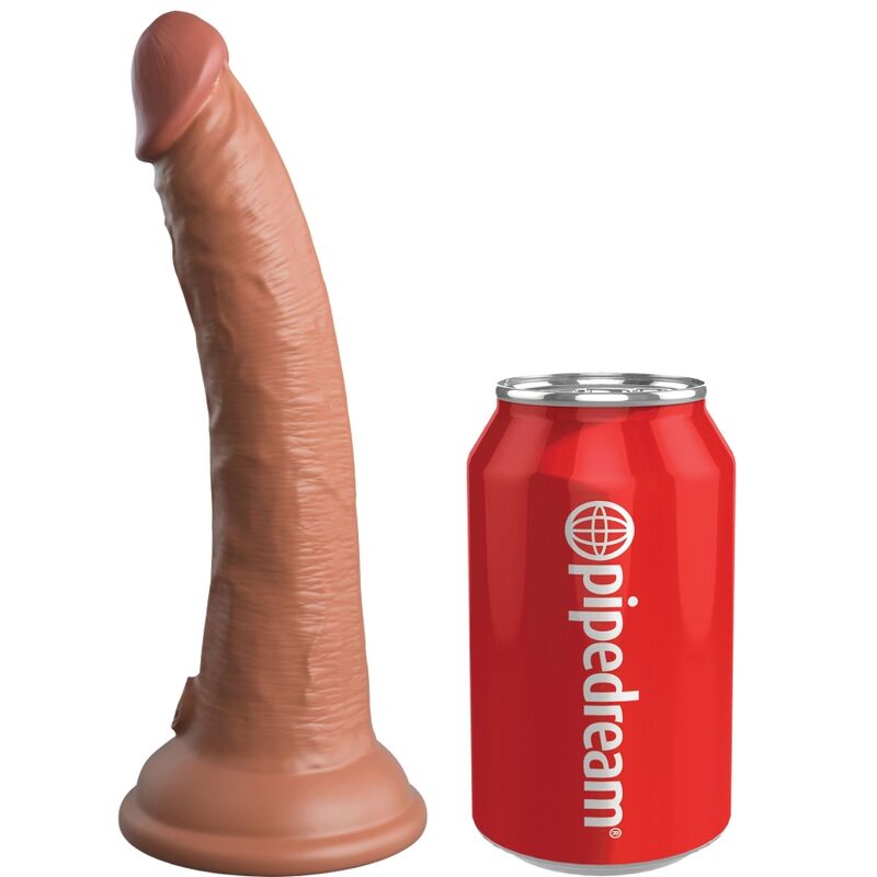 King cock - élite dildo realístico silicona 17.8 cm caramelo