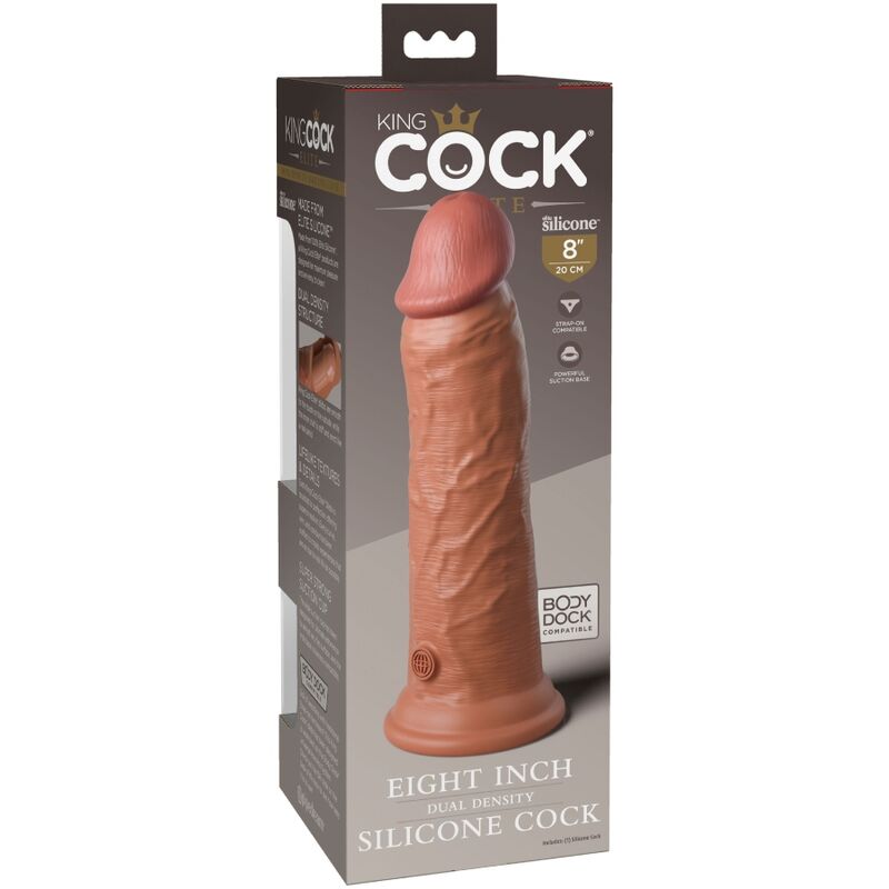 King cock - élite dildo realístico silicona 20.3 cm caramelo