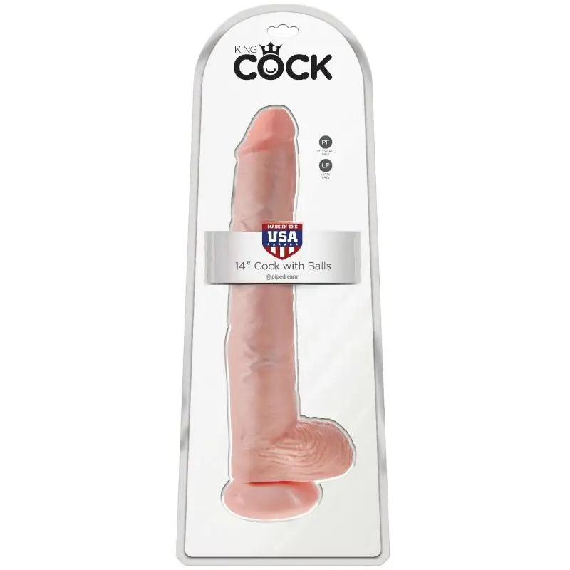 King cock - pene con testículos 35.6 cm color natural