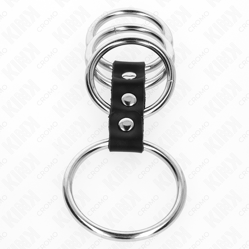 Kink - 4 anillos pene metal 3.7 cm a 5 cm conectados