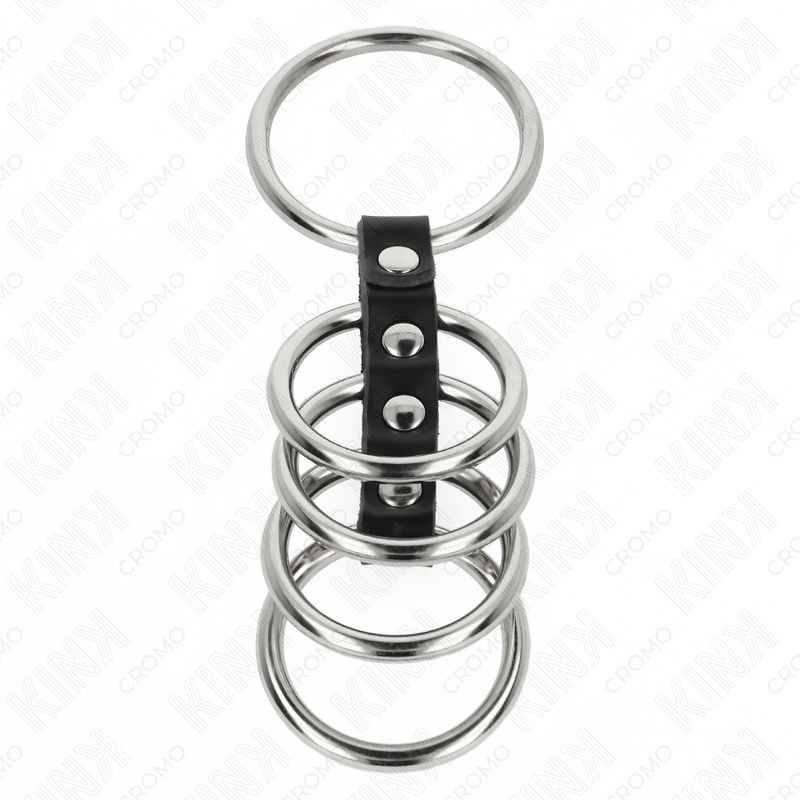 Kink - 5 anillos pene 3.7 cm a 5 cm metal conectados