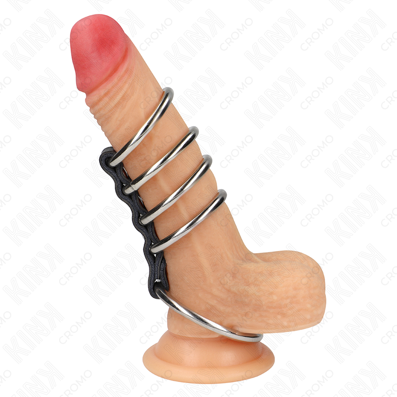 Kink - 5 anillos pene 3.7 cm a 5 cm metal conectados