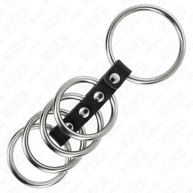 Kink - 5 anillos pene 3.7 cm a 5 cm metal conectados