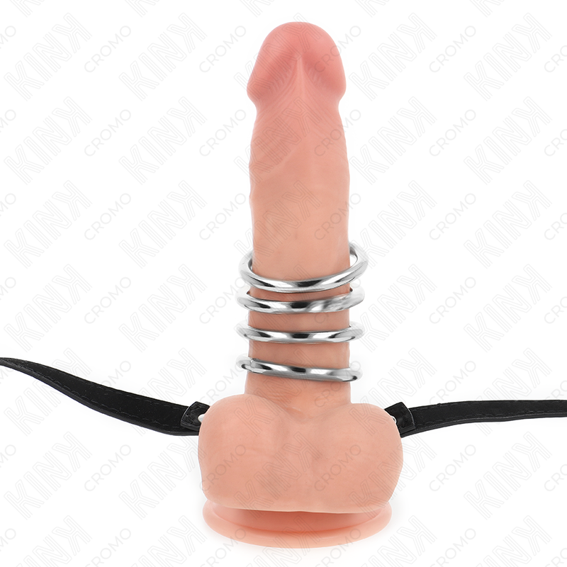 Kink - 5 anillos pene 3.8 cm a 5 cm metal con cinturón