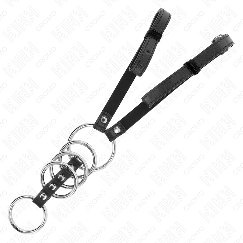 Kink - 5 anillos pene 3.8 cm a 5 cm metal con cinturón
