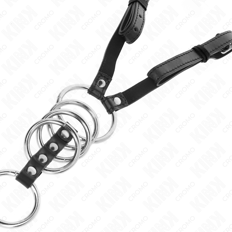 Kink - 5 anillos pene 3.8 cm a 5 cm metal con cinturón