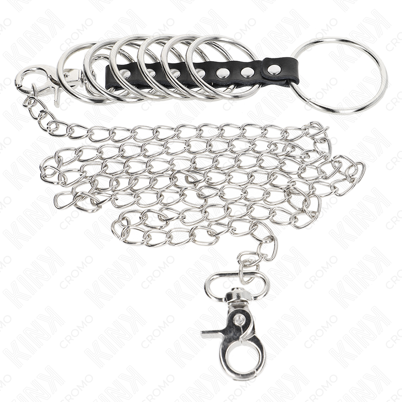 Kink - 7 anillos pene metal 3.8 cm a 5 cm conectados