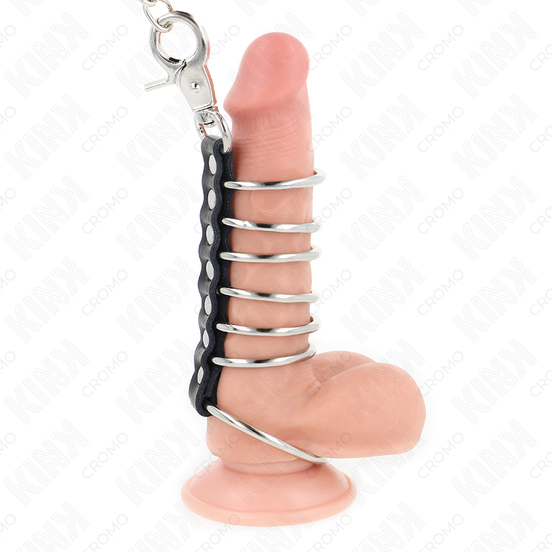 Kink - 7 anillos pene metal 3.8 cm a 5 cm conectados