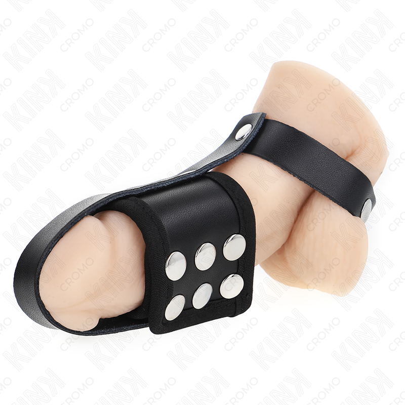 Kink - anillo jaula pene cuero con correa divisoria