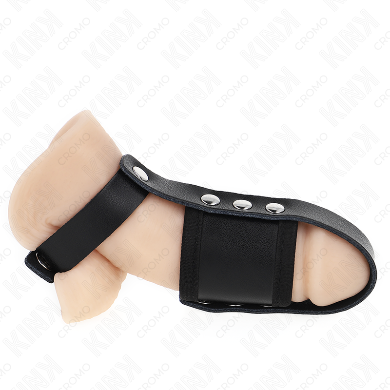 Kink - anillo jaula pene cuero con correa divisoria