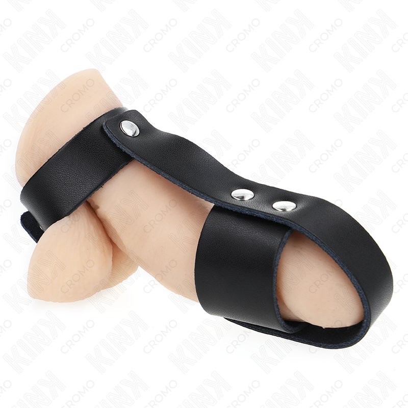Kink - anillo jaula pene cuero con divisor de bolas