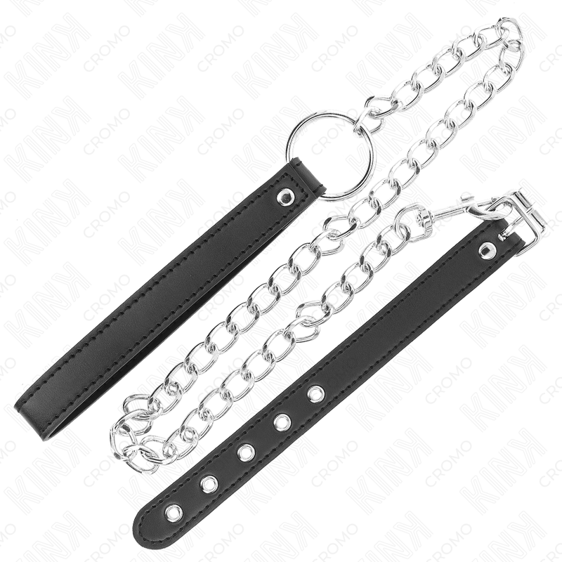 Kink - anillo pene cuero 21.5 x 2 cm con cadena metal 60 cm