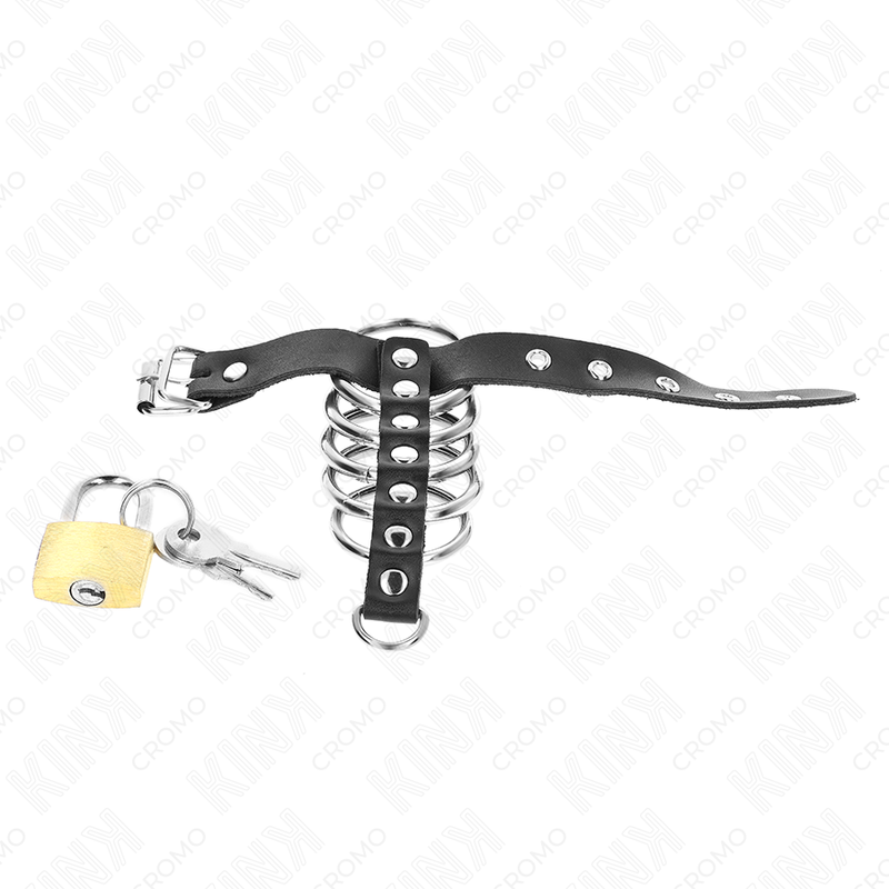 Kink - anillo pene cuero correa con cerradura 21 x 2 cm y 5