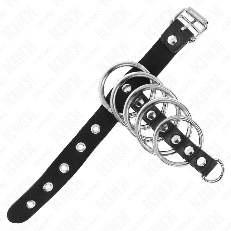 Kink - anillo pene cuero correa con cerradura 21 x 2 cm y 5