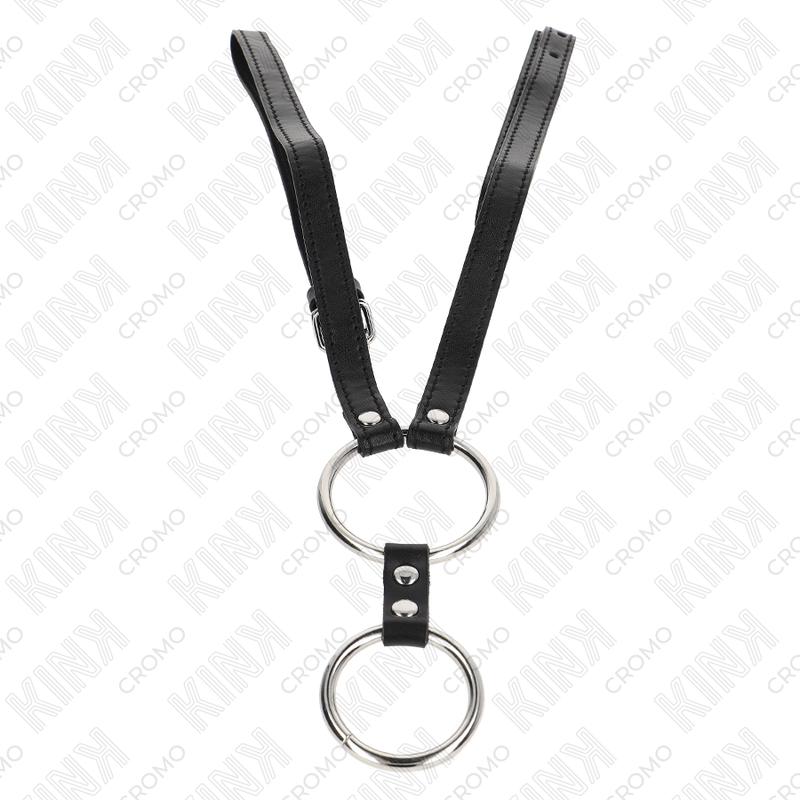 Kink - anillo pene doble metal 3.8 cm a 5 cm con cinturón