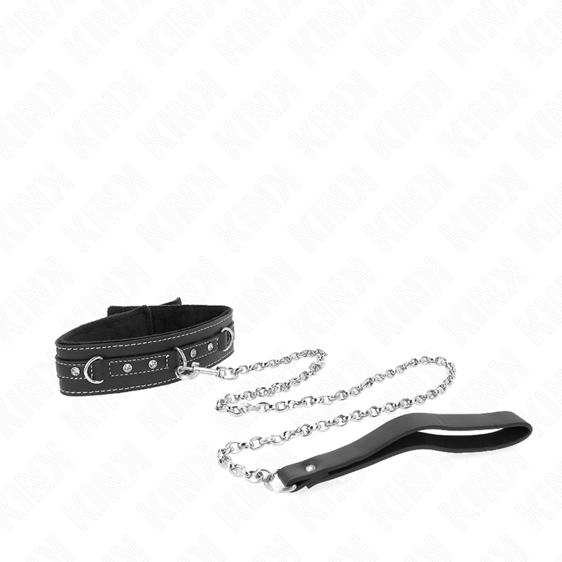 Kink - collar con correa 105 cm de piel de pvc remache