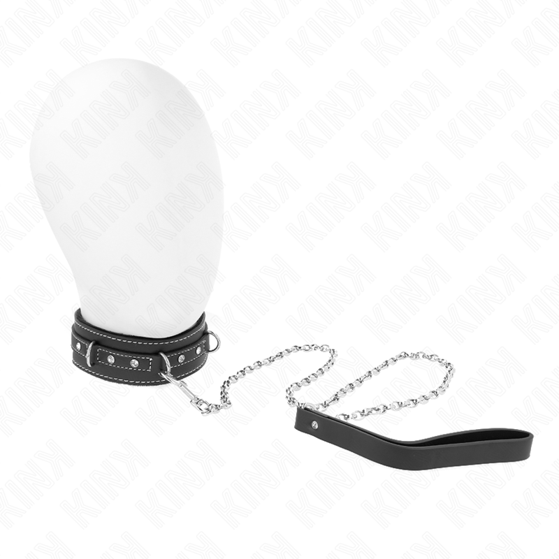 Kink - collar con correa 105 cm de piel de pvc remache
