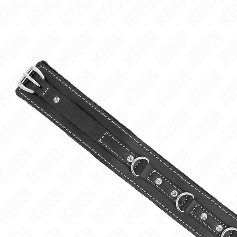 Kink - collar con correa 105 cm de piel de pvc remache