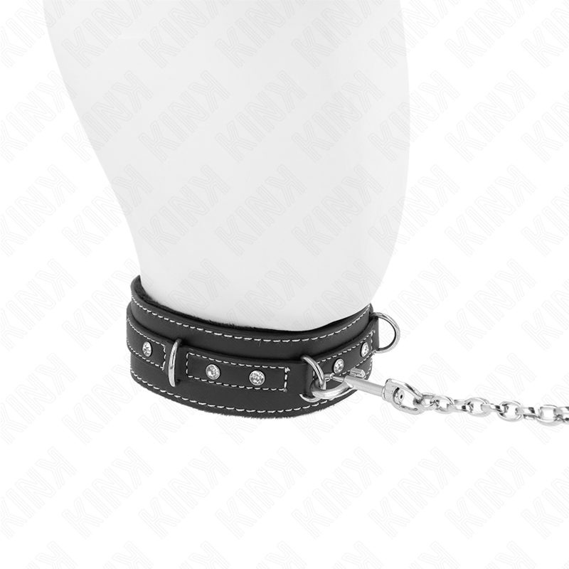 Kink - collar con correa 105 cm de piel de pvc remache