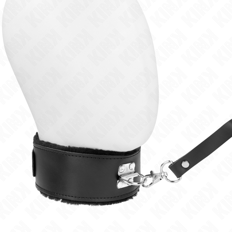 Kink - collar con correa 116 cm de piel negro ajustable
