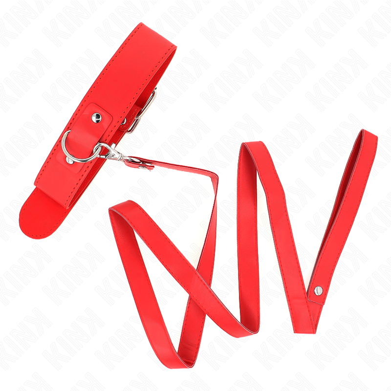 Kink - collar con correa 116 cm fino rojo ajustable 32-50
