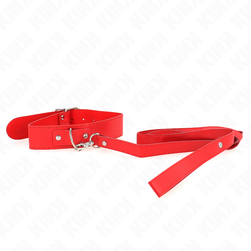 Kink - collar con correa 116 cm fino rojo ajustable 32-50