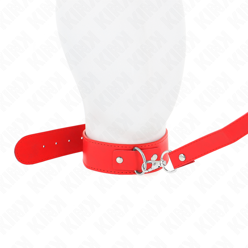 Kink - collar con correa 116 cm fino rojo ajustable 32-50