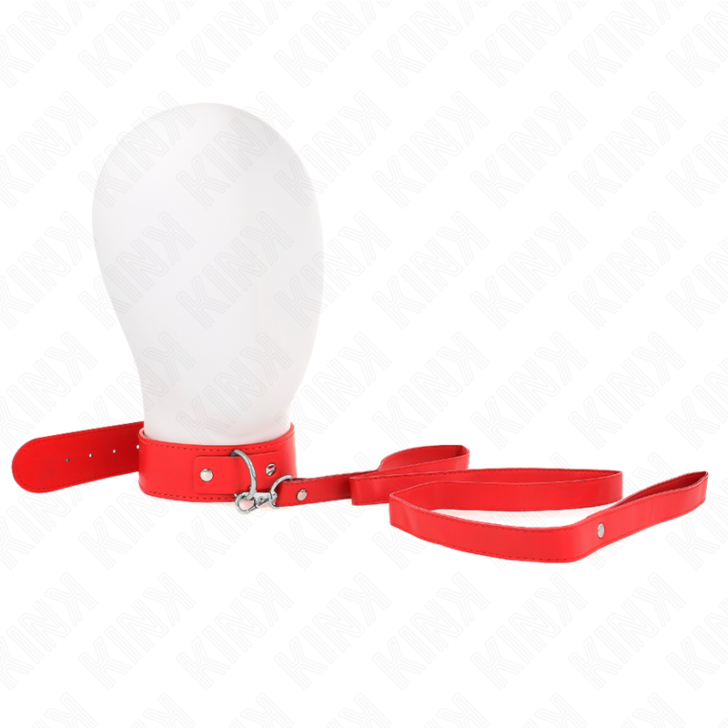 Kink - collar con correa 116 cm fino rojo ajustable 32-50
