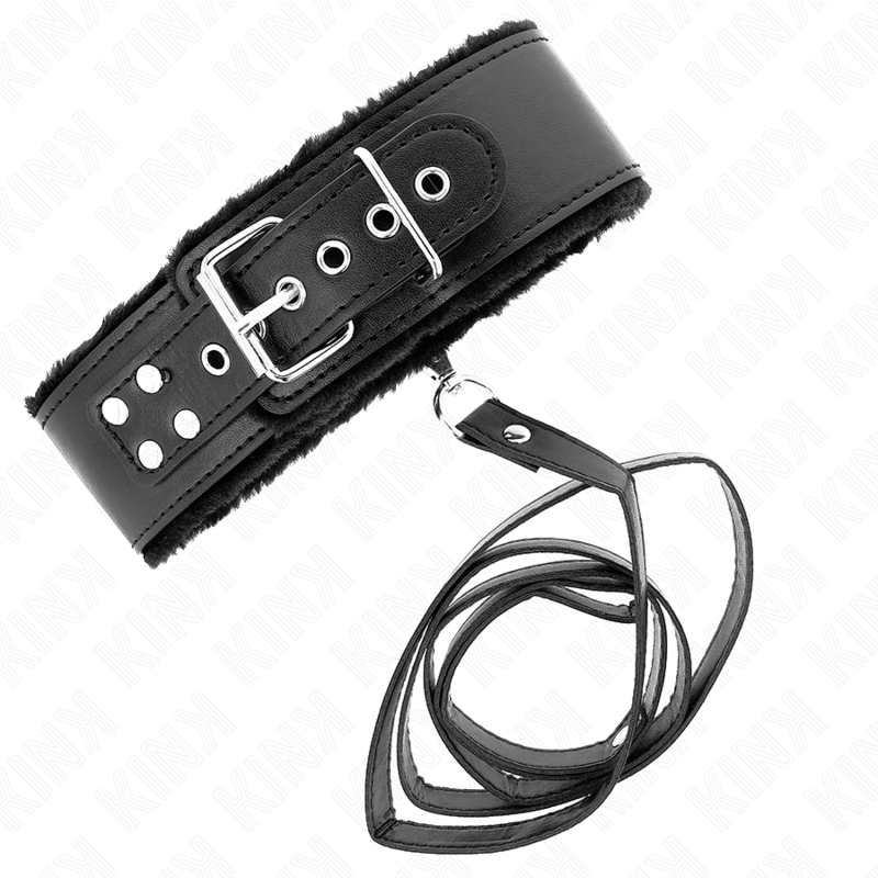 Kink - collar con correa 116 cm con tachuelas plateadas